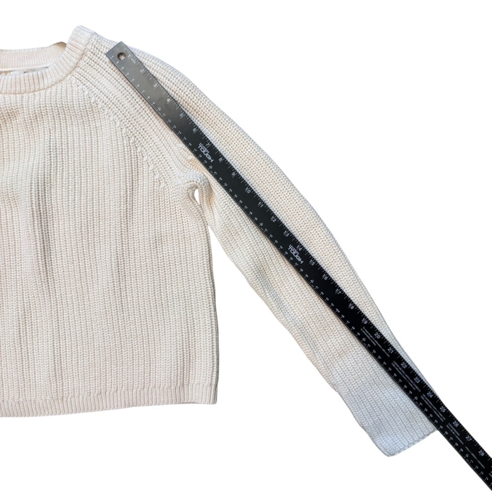 NWT Banana Republic Cream Organic Cotton Chunky Knit Crewneck Sweater Woman’s XS - Picture 6 of 10